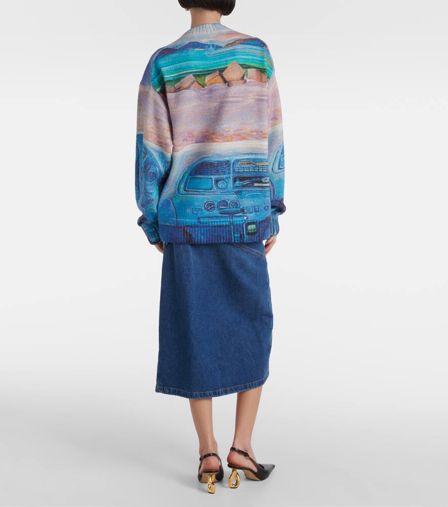 Jw Anderson Printed Wool-blend Sweater In Multi