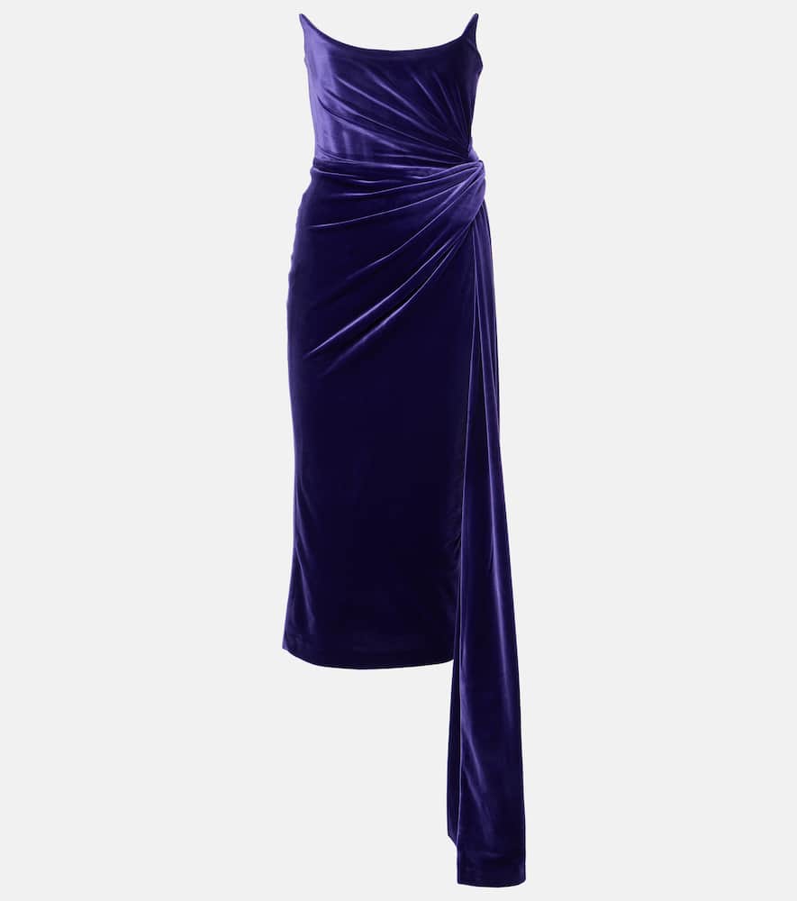Alex Perry Draped velvet corset gown