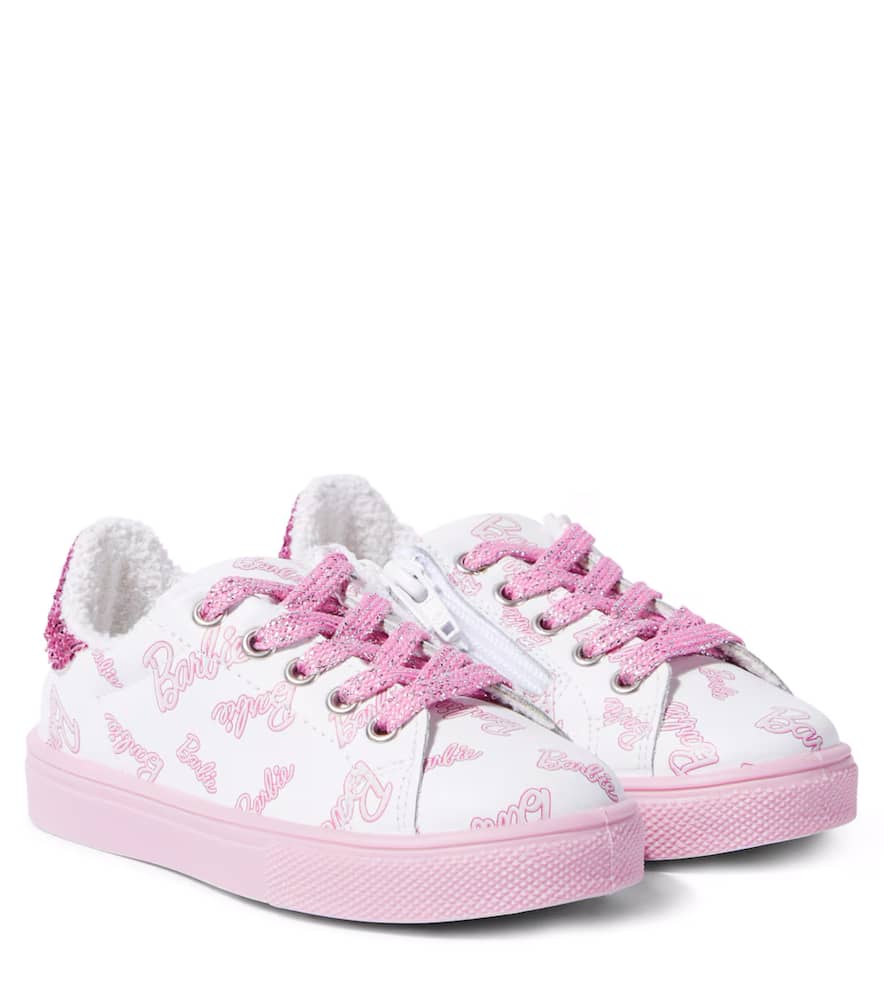 Monnalisa X Barbie Leather Sneakers In White