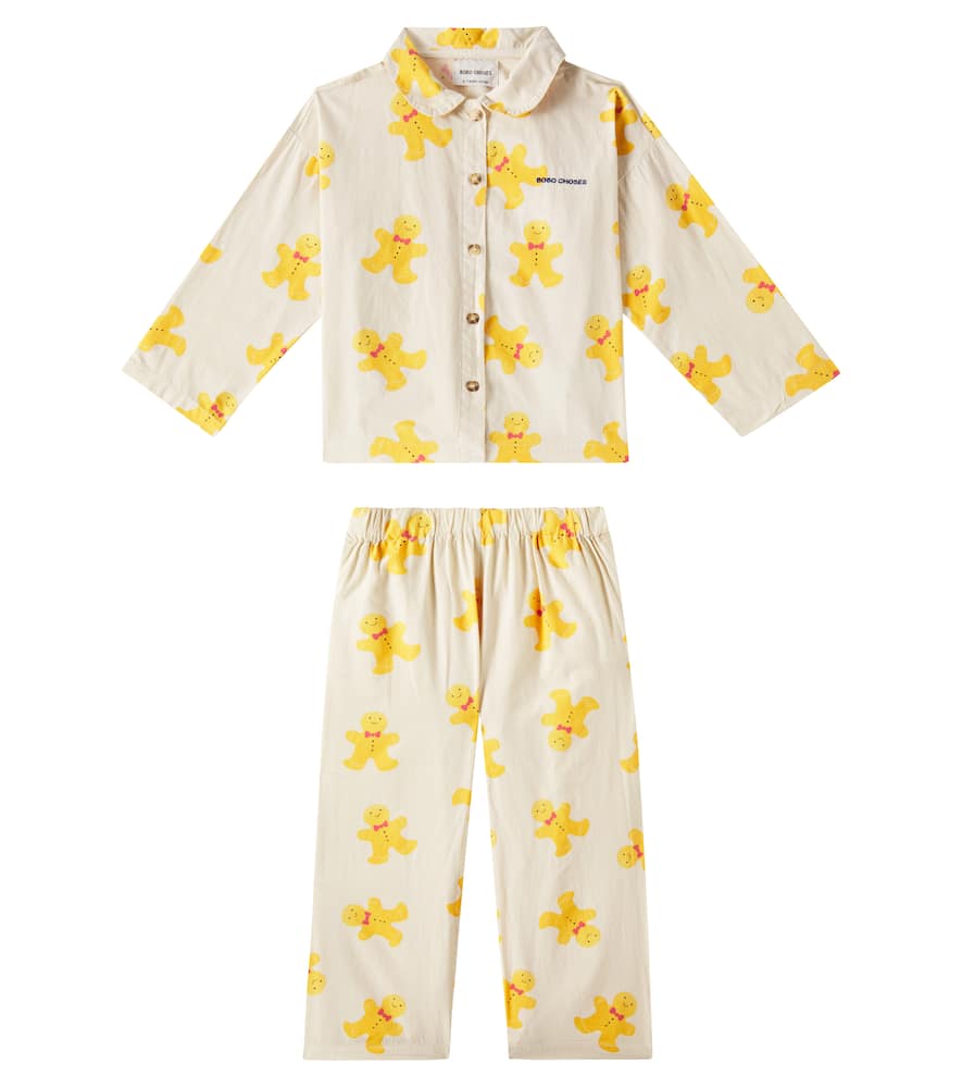 Bobo Choses Printed Cotton Pajamas In White