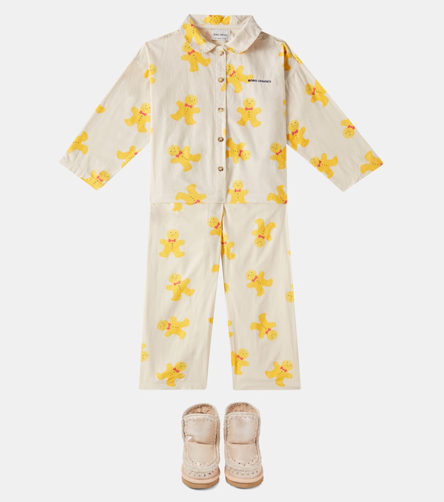 Bobo Choses Printed Cotton Pajamas In White