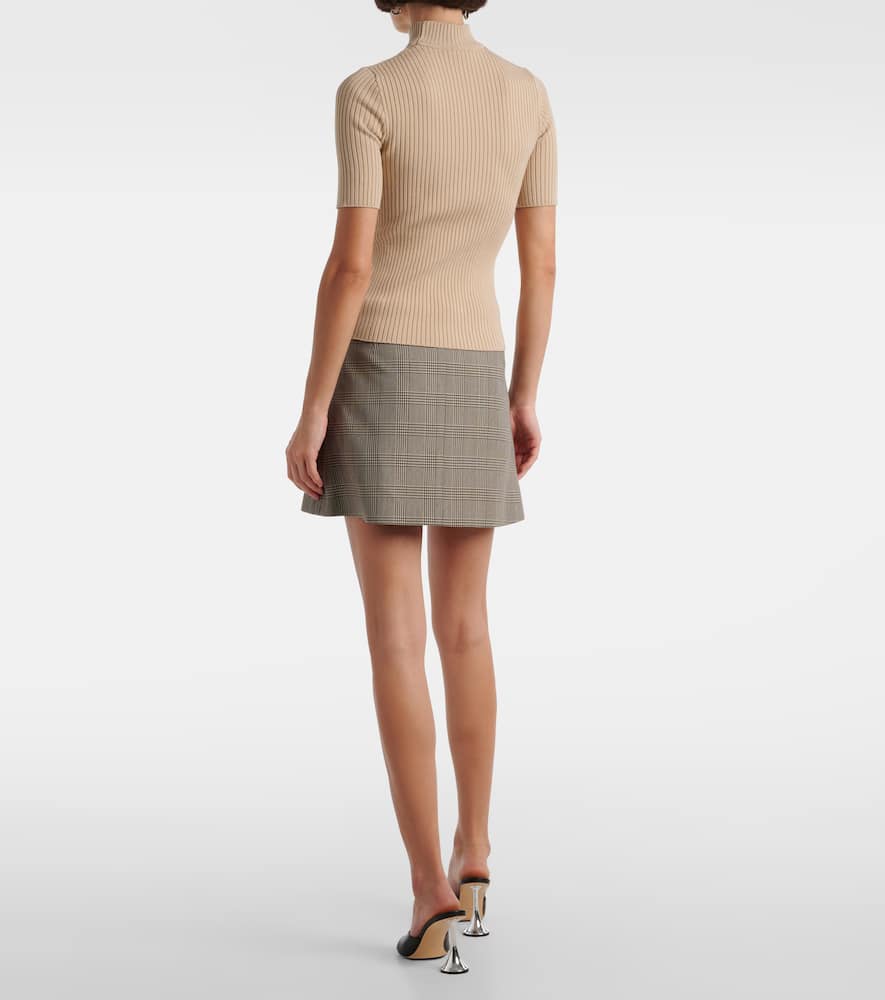Shop Courrèges Reedition Ribbed-knit Top In Brown