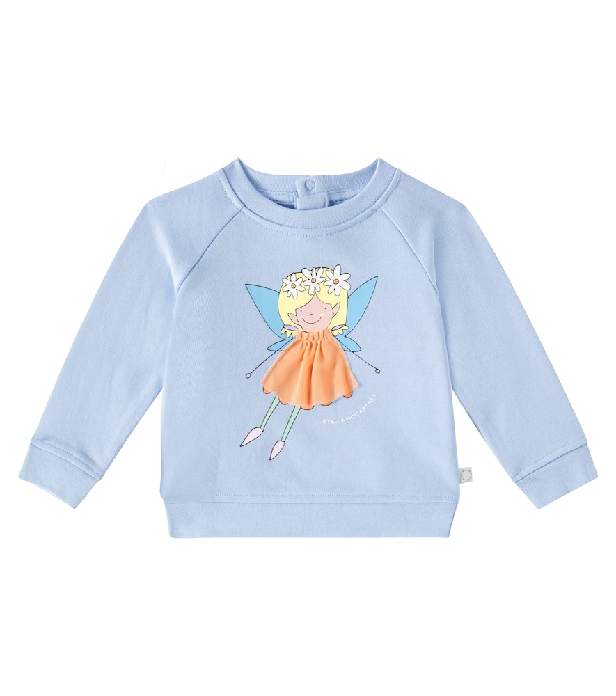 Stella Mccartney Baby Printed Cotton Sweatshirt In Blue