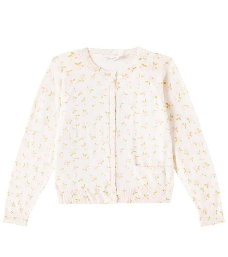 Bonpoint Enoha Printed Cotton And Cashmere Cardigan In Multicoloured