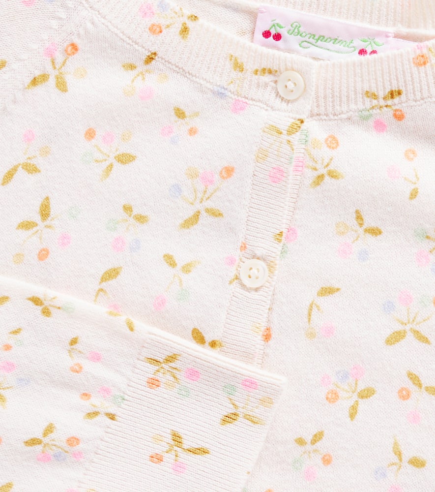 Bonpoint Enoha Printed Cotton And Cashmere Cardigan In Multicoloured