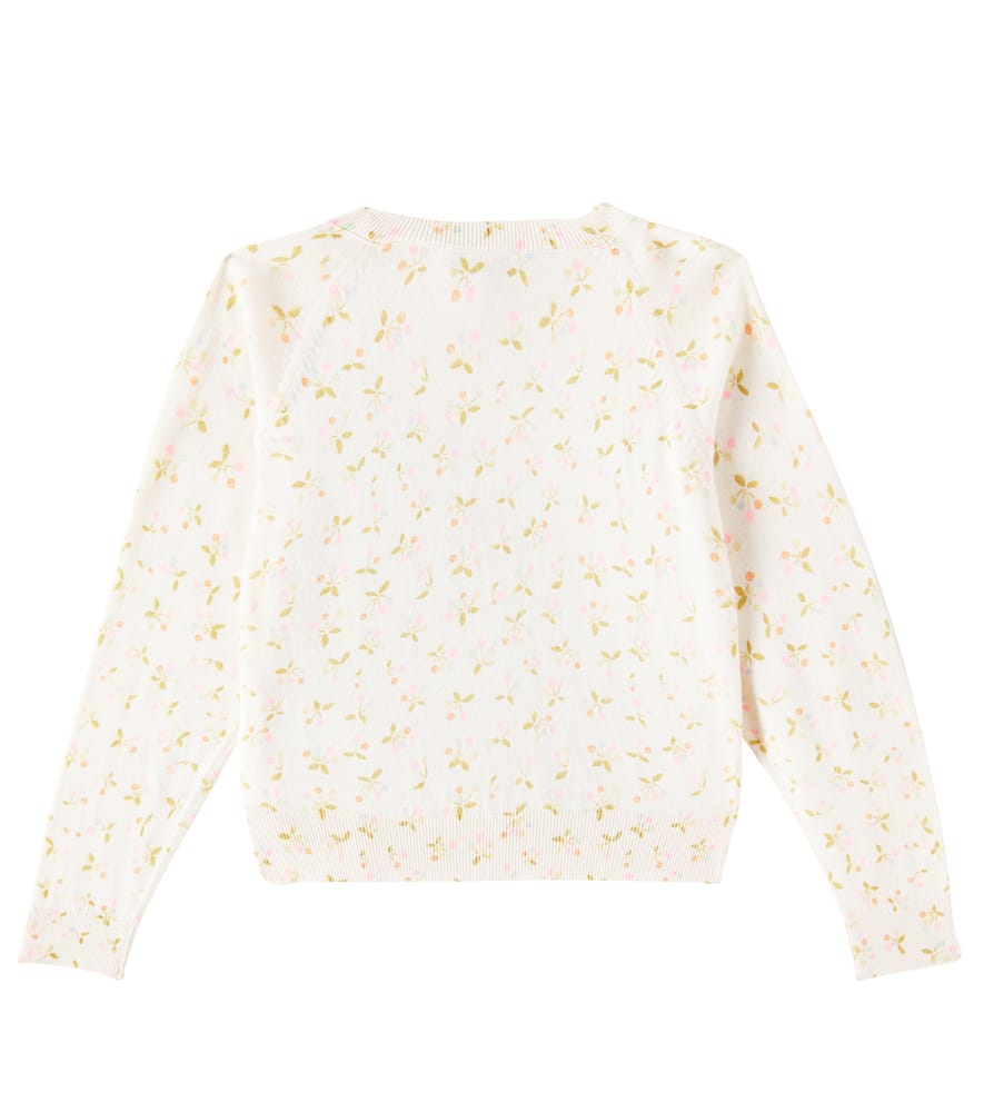 Bonpoint Enoha Printed Cotton And Cashmere Cardigan In Multicoloured