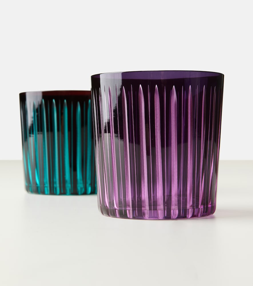 L'objet Prism Double Old Fashioned Glass Set In Multicolour