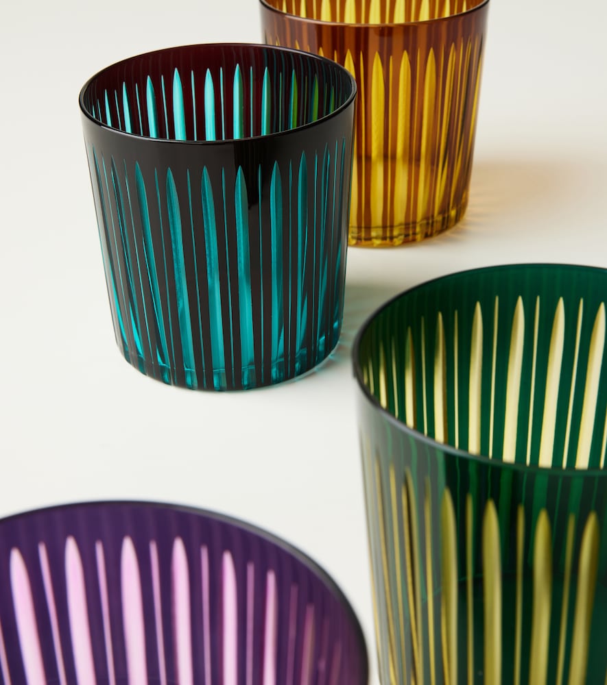 L'objet Prism Double Old Fashioned Glass Set In Multicolour
