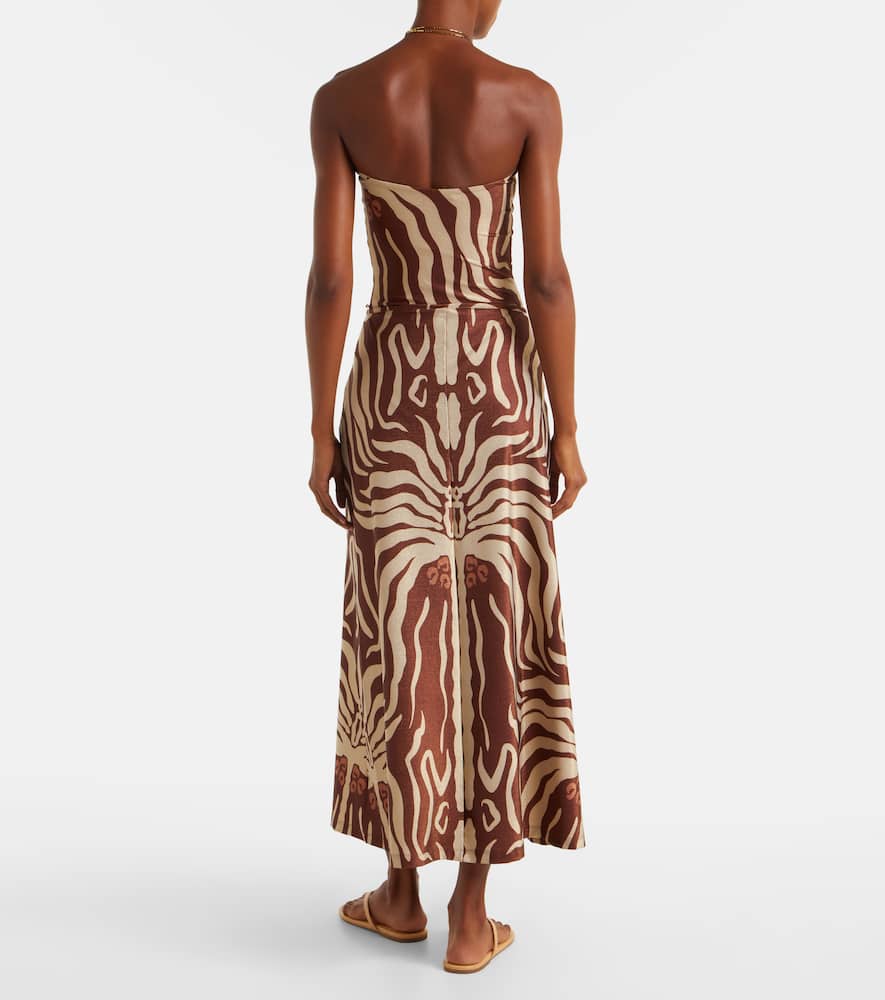 Johanna Ortiz Keel Gathered Maxi Skirt In Brown