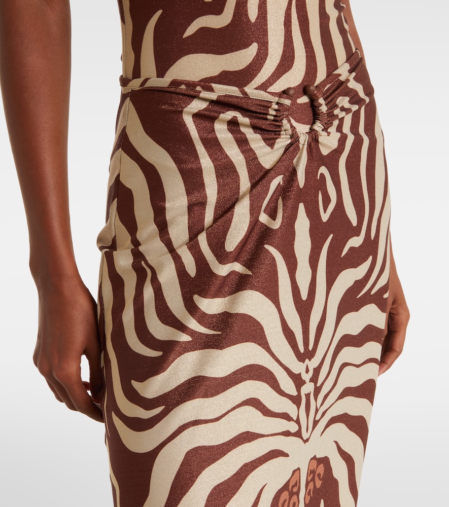 Johanna Ortiz Keel Gathered Maxi Skirt In Brown
