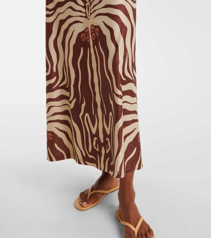 Johanna Ortiz Keel Gathered Maxi Skirt In Brown