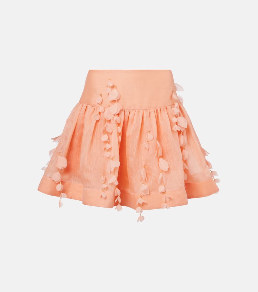 Zimmermann Dawning Linen And Silk Miniskirt