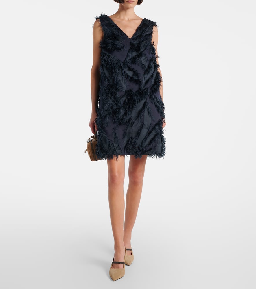 Brunello Cucinelli Jacquard Fringe Shift Dress