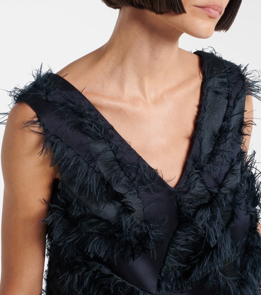 Brunello Cucinelli Jacquard Fringe Shift Dress
