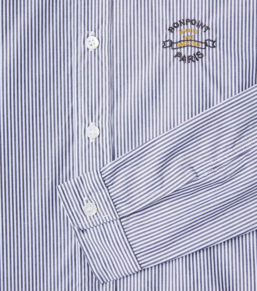 Bonpoint Striped Cotton Shirt In Neutral
