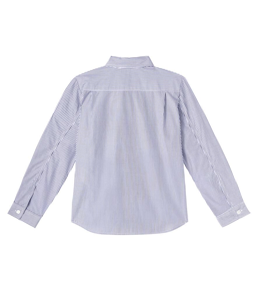 Bonpoint Striped Cotton Shirt In Neutral