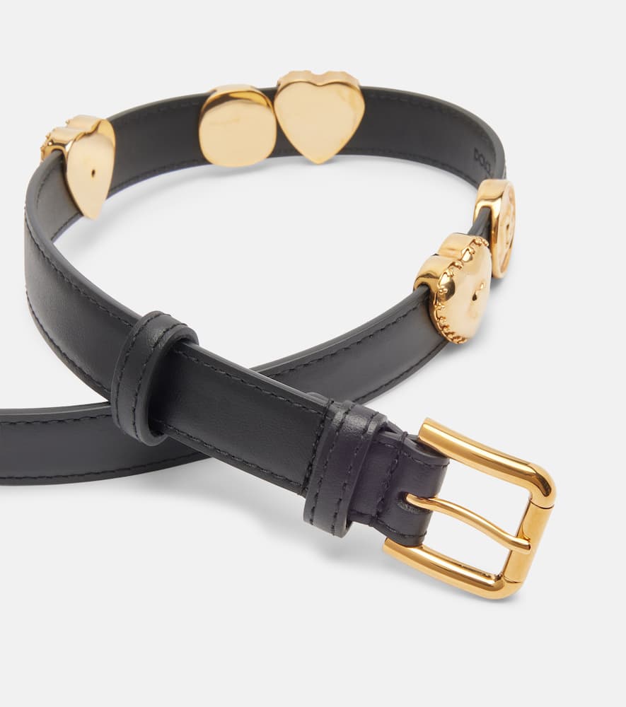 Dolce & Gabbana Dg Leather Belt In Black