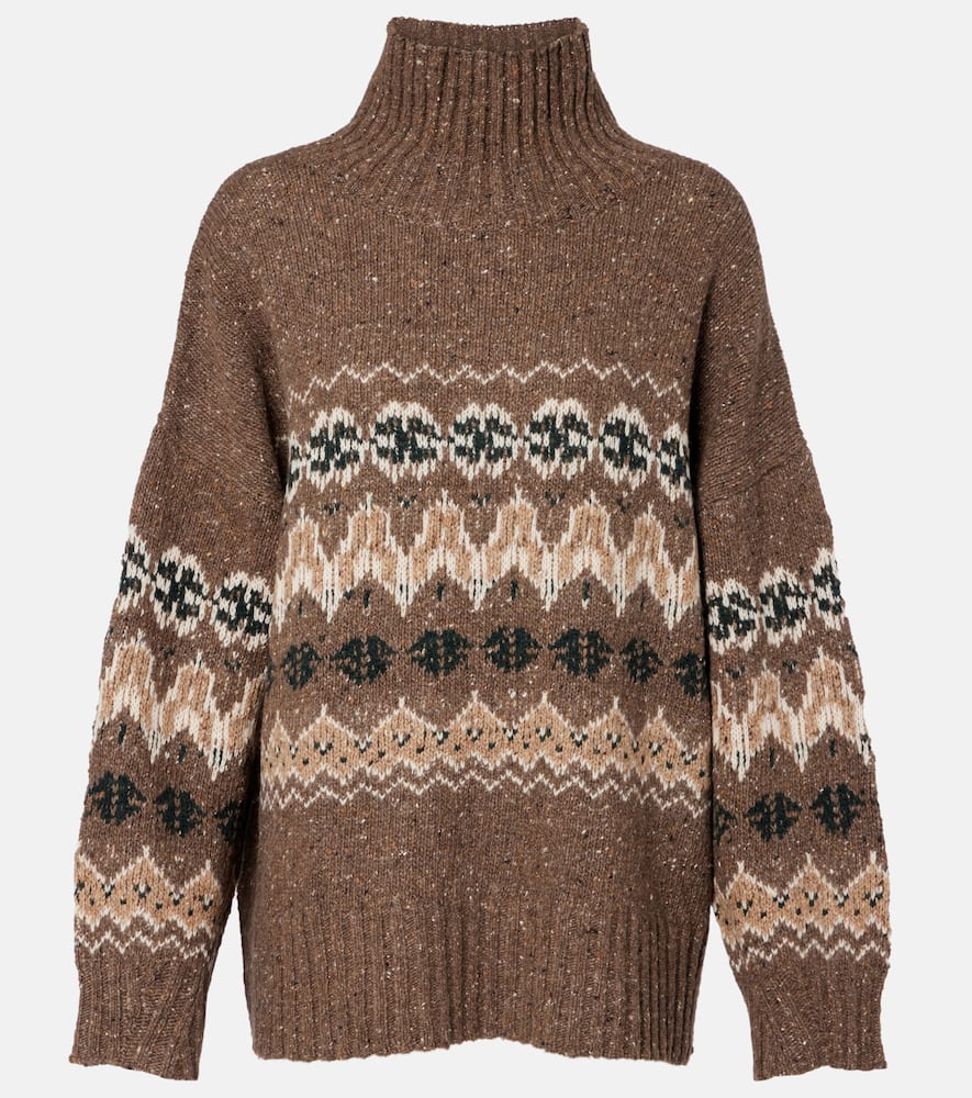 Altuzarra Cecie Fair Isle Wool-blend Sweater In Brown