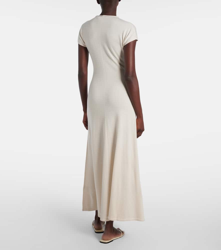 Tove Lenore Knitted Wool And Silk Midi Dress In White
