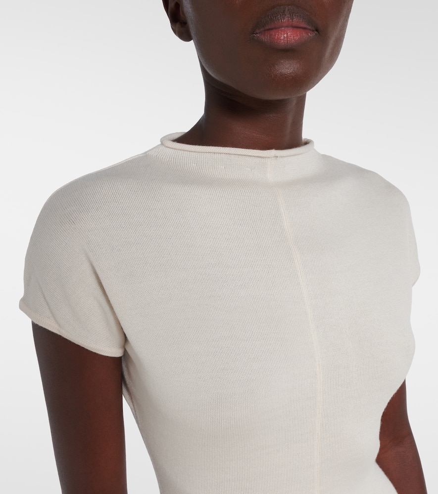 Tove Lenore Knitted Wool And Silk Midi Dress In White