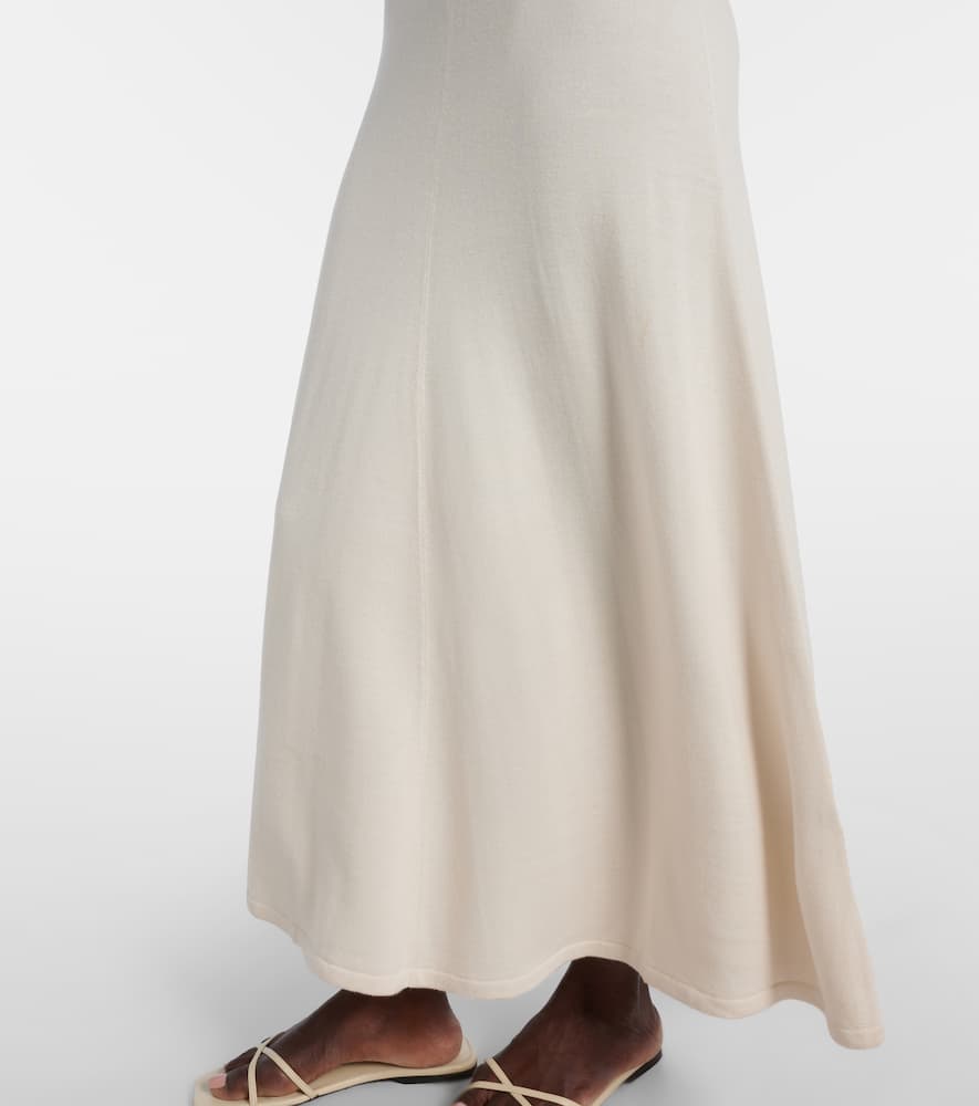 Tove Lenore Knitted Wool And Silk Midi Dress In White