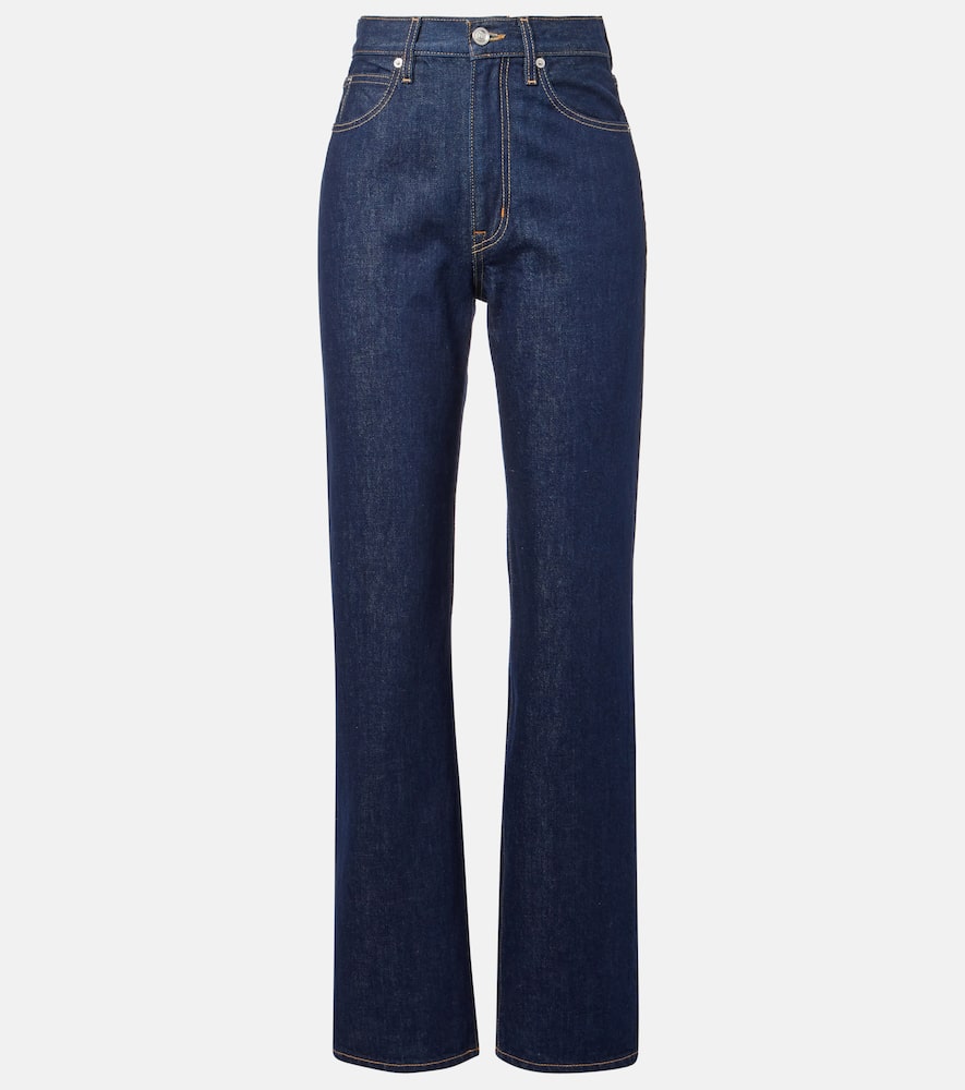 Slvrlake London High Rise Straight Jeans In Midnight Mile In Blue