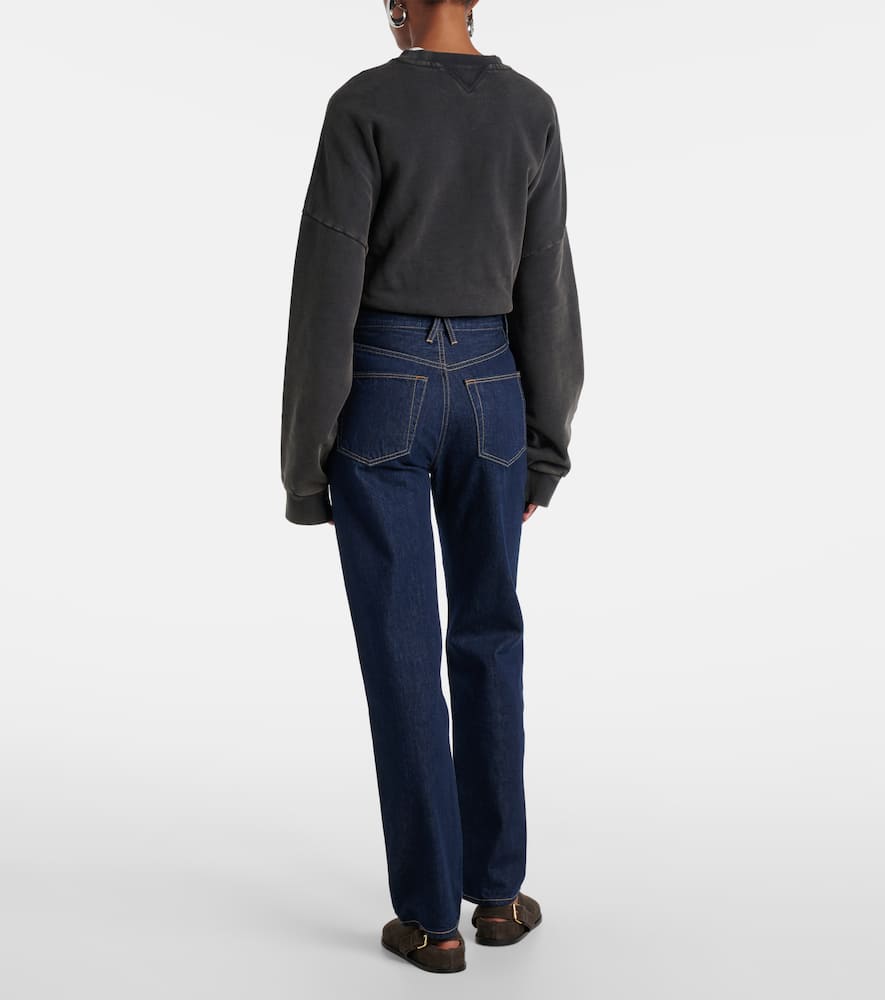 Slvrlake London High Rise Straight Jeans In Midnight Mile In Blue