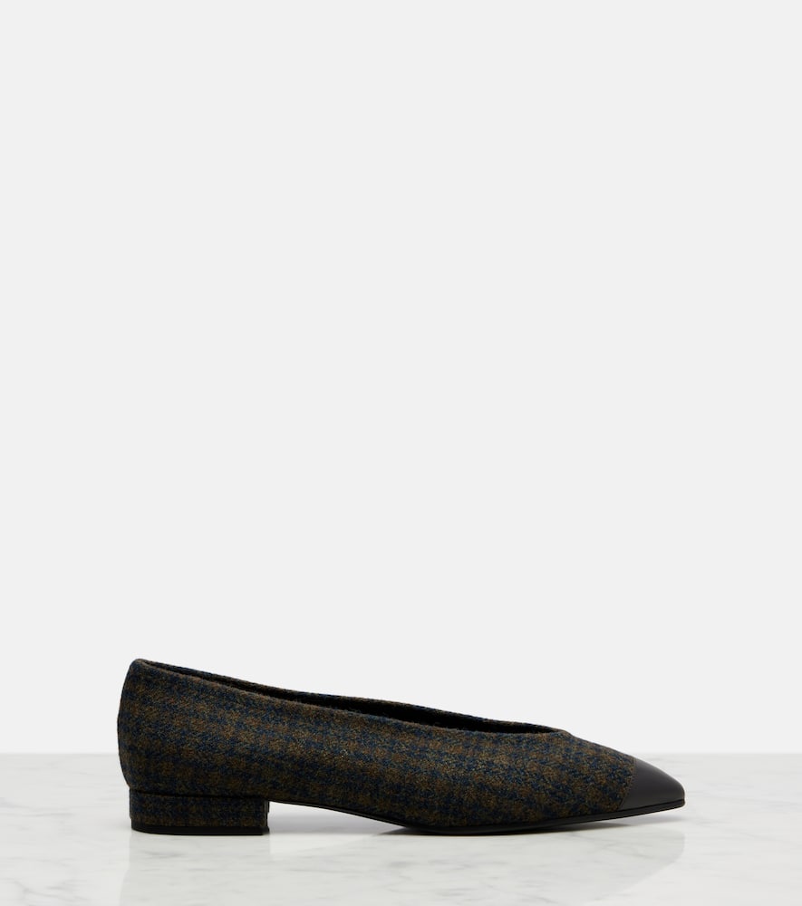 Loro Piana Rebecca Leather-trimmed Tweed Ballet Flats In Multi