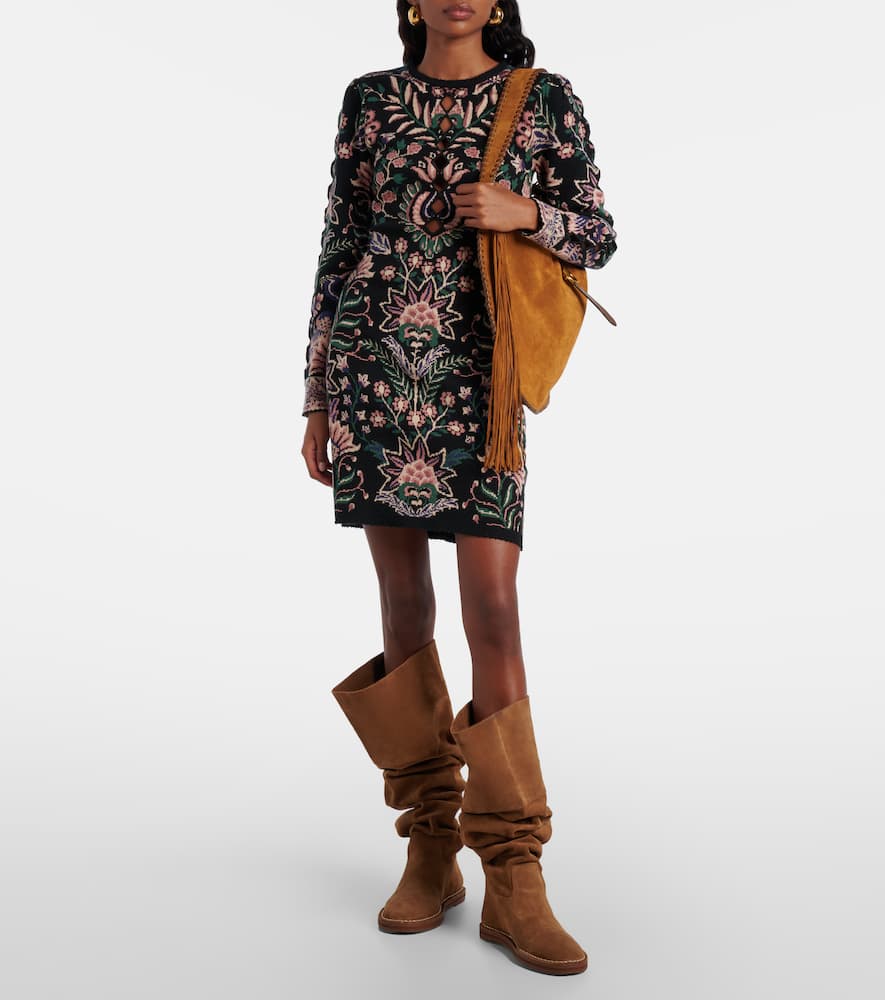 Farm Rio Suede Over-the-knee Boots In Brown