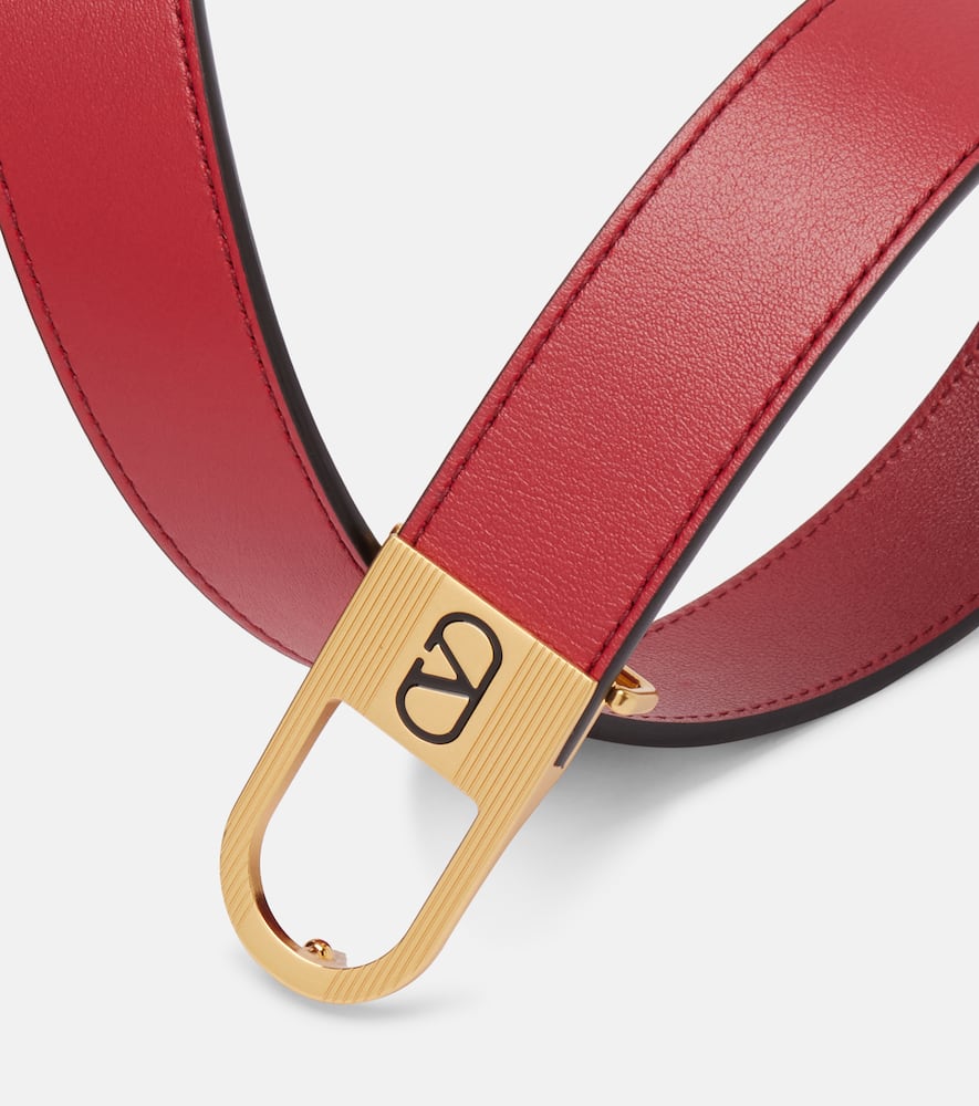 Valentino Vlogo Leather Belt In Brown