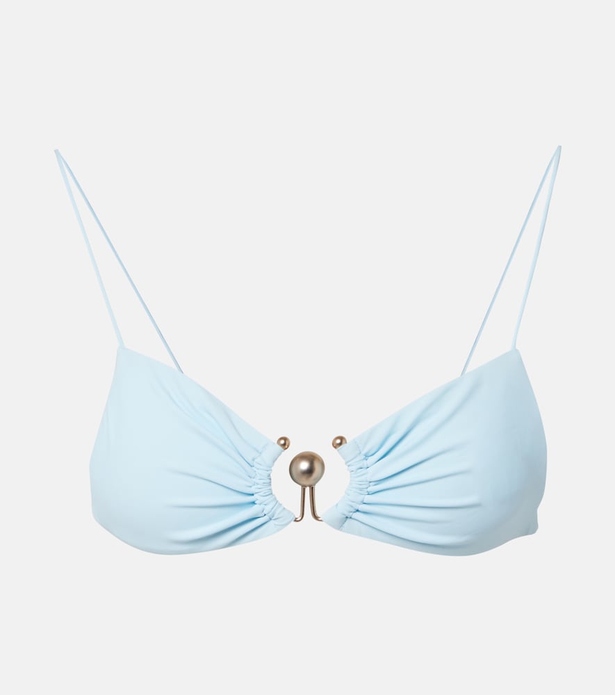 Christopher Esber Ring-detail ruched bikini top