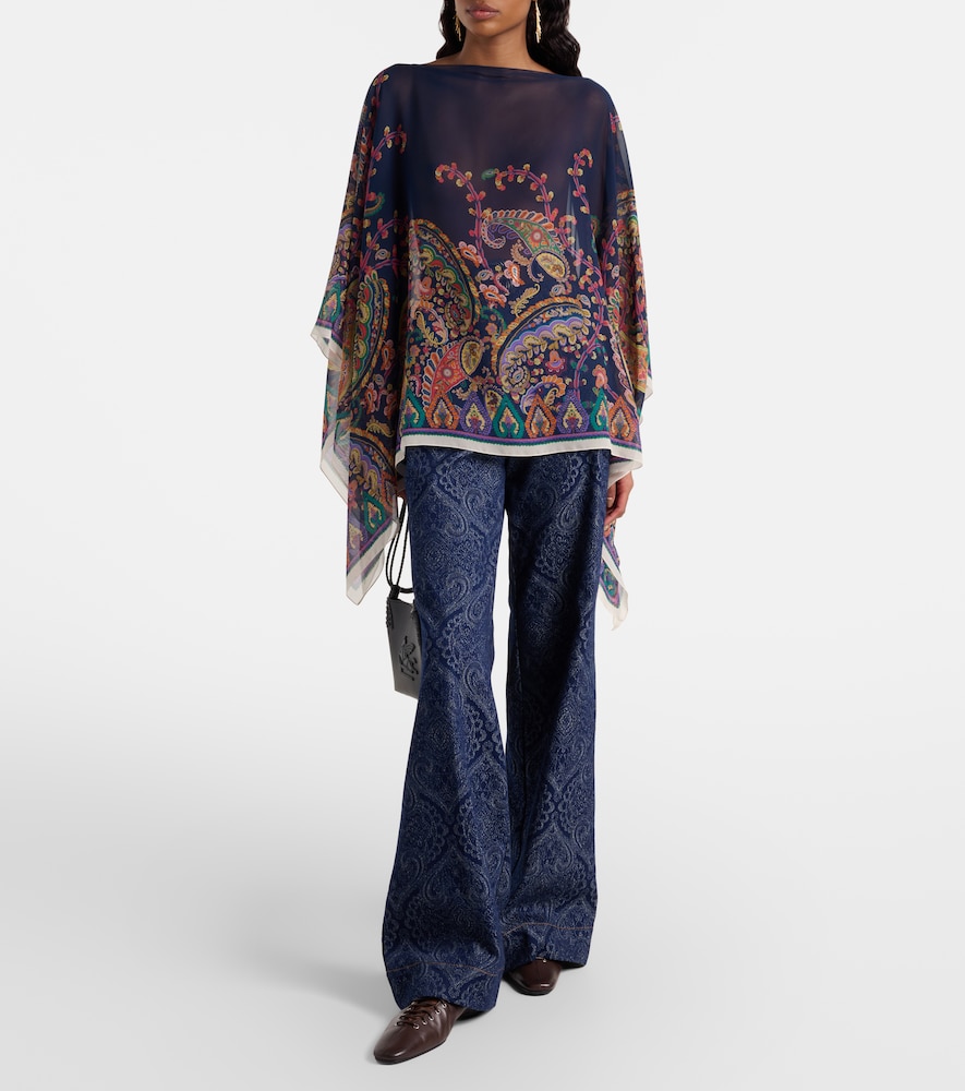  Etro Etro Poncho Aus Crêpe De Chine Aus Seide 