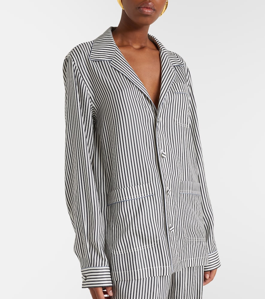  Tom Ford Tom Ford Camicia Oversize In Seta A Righe 