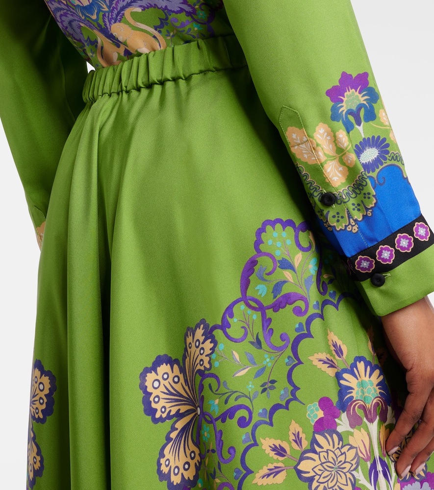Printed Silk Midi
