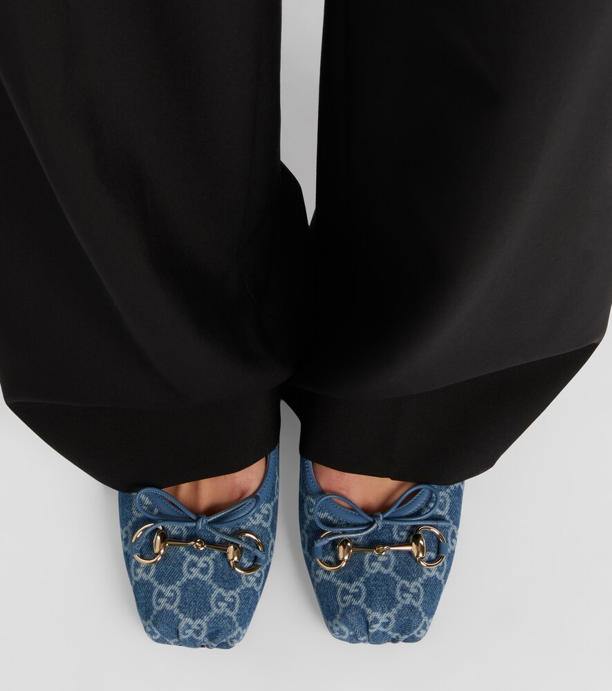 Gucci Gucci Horsebit GG denim slingback pumps
