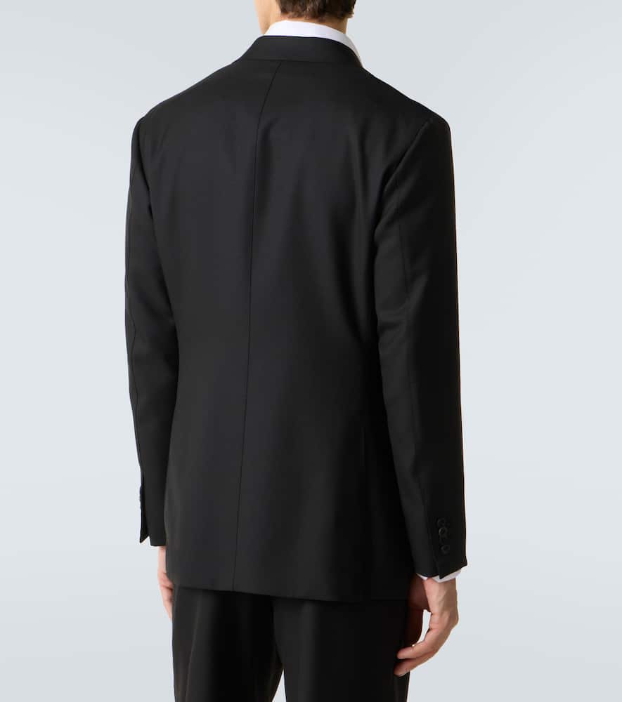 Saman Amel Single-breasted Wool Suit Jacket In Black
