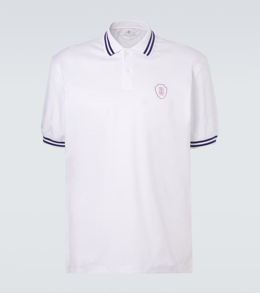 Brunello Cucinelli Men's White Technical Cotton Polo Shirt UK Size 38 - Mytheresa
