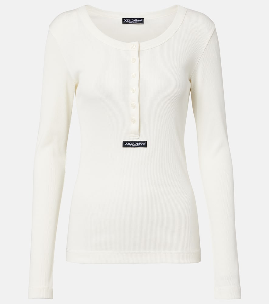 Dolce & Gabbana Ribbed cotton Henley shirt