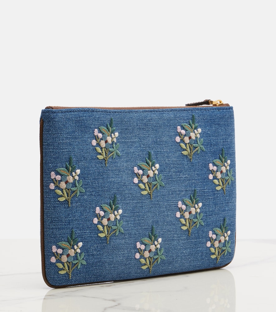  Valentino Garavani Valentino Garavani Besticktes Etui Vlogo Aus Denim 