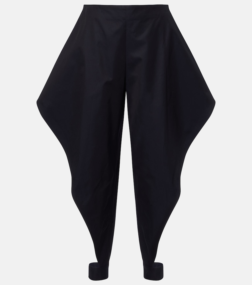 Alaia Alaïa Ruffled cotton gabardine tapered pants