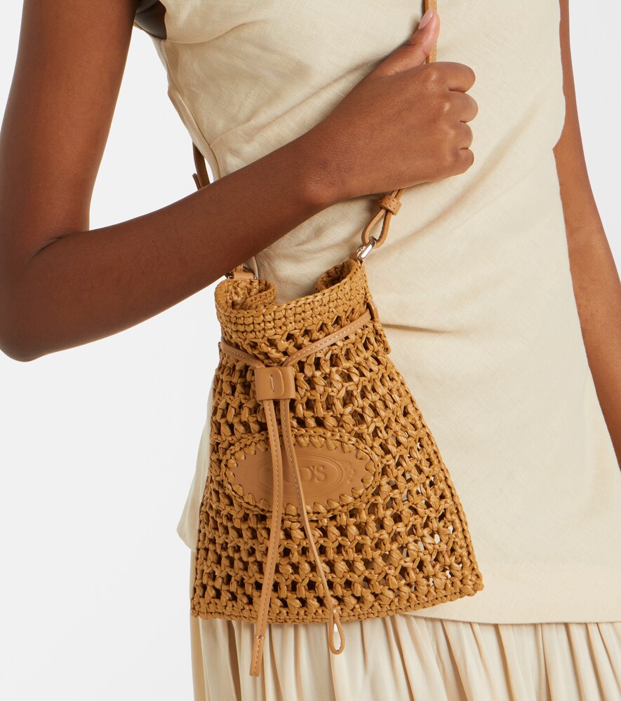Tod's EBL Mini raffia-effect bucket bag