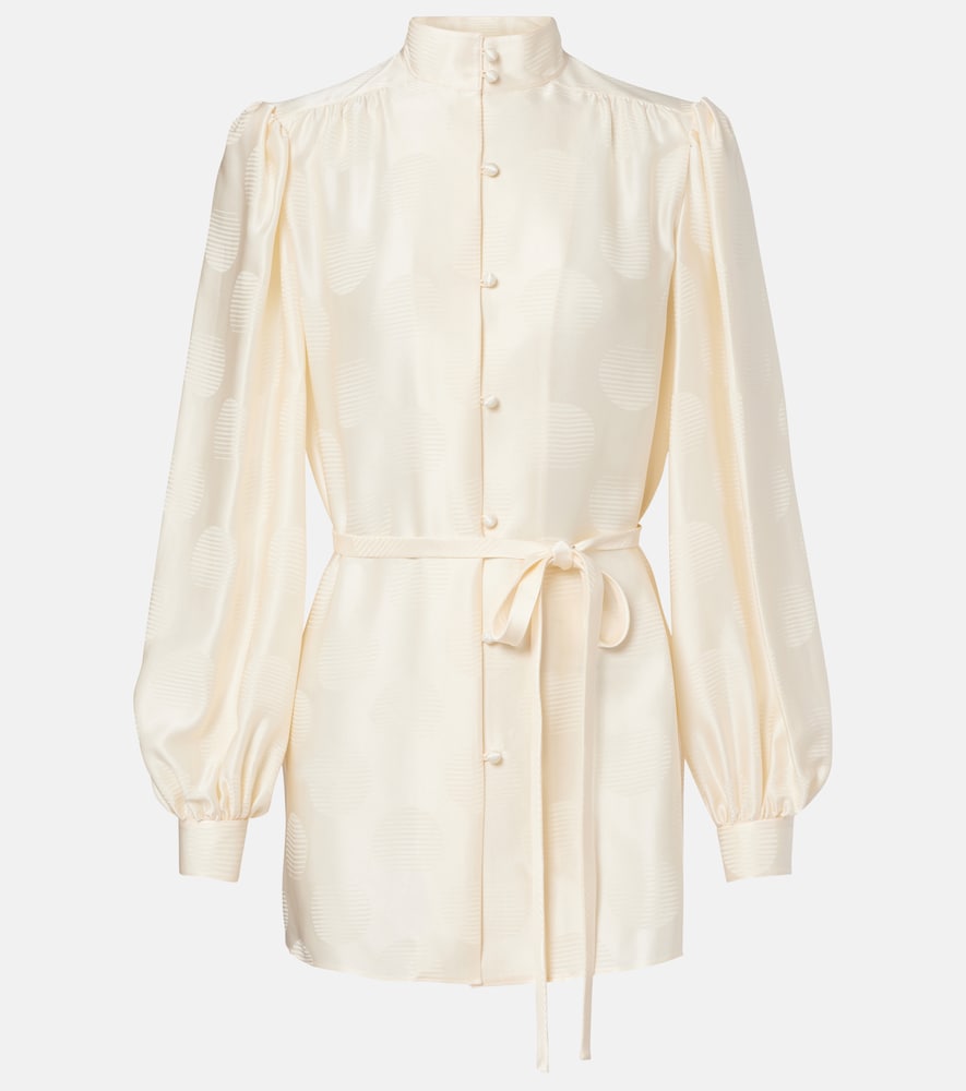 Bluse aus Seiden-Jacquard