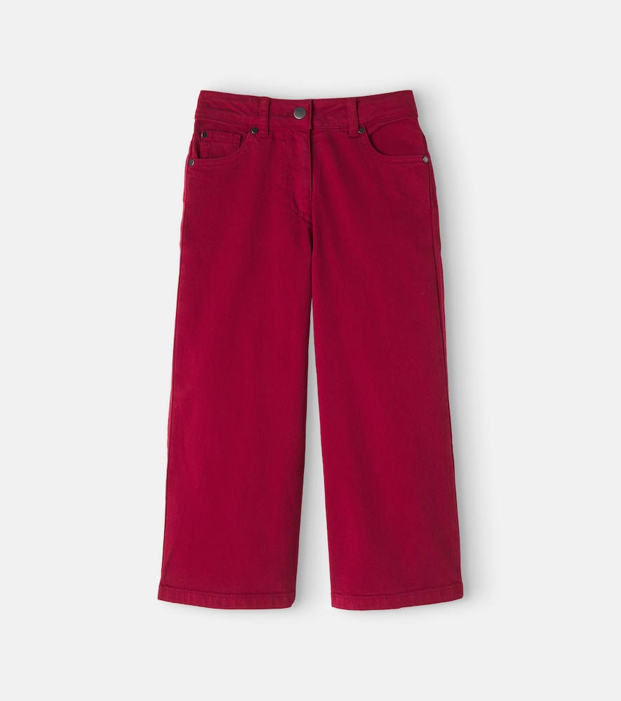 Pantaloni in gabardine di cotone con patch