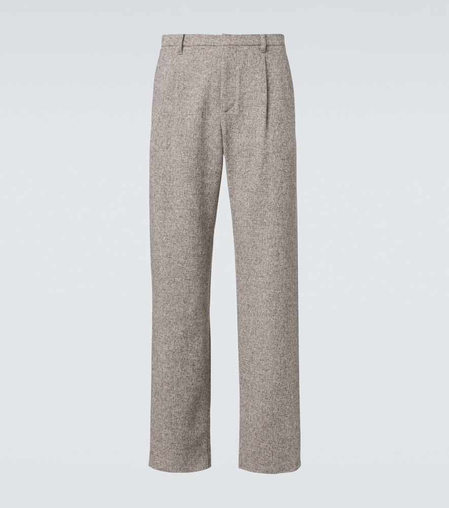 Agnona Wool-blend Straight Pants In Beige