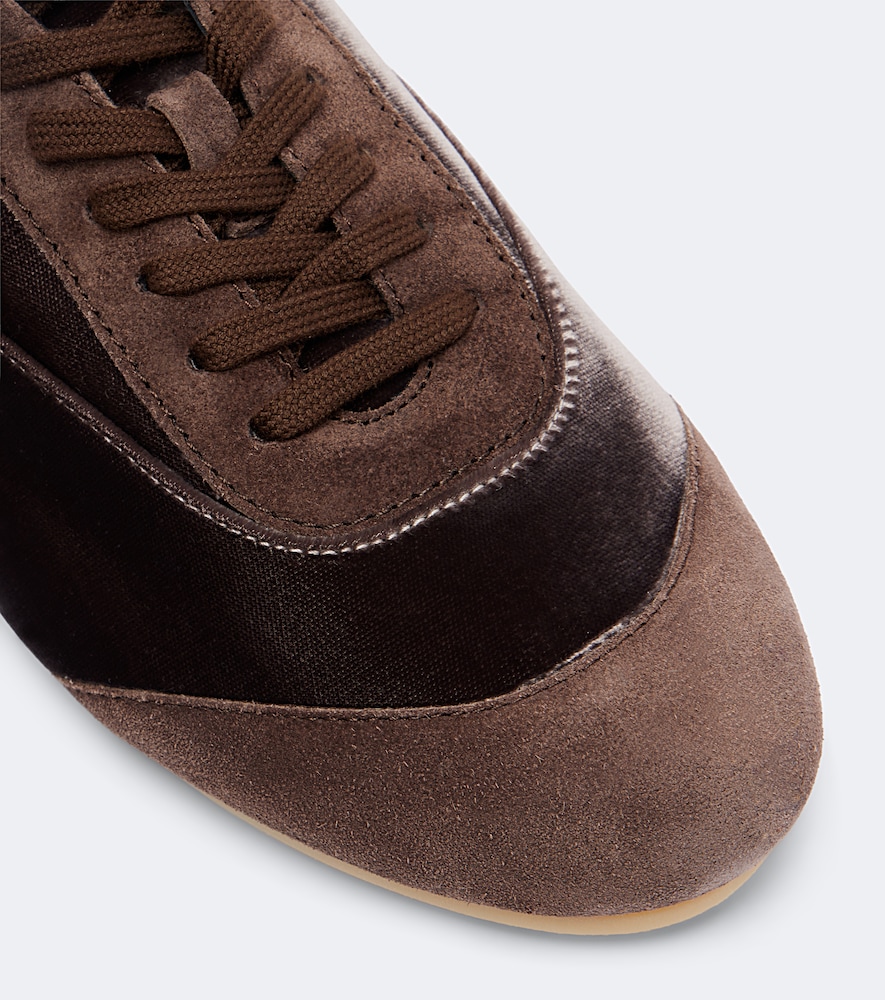 Etage Suede-Trimmed Velvet Sneakers