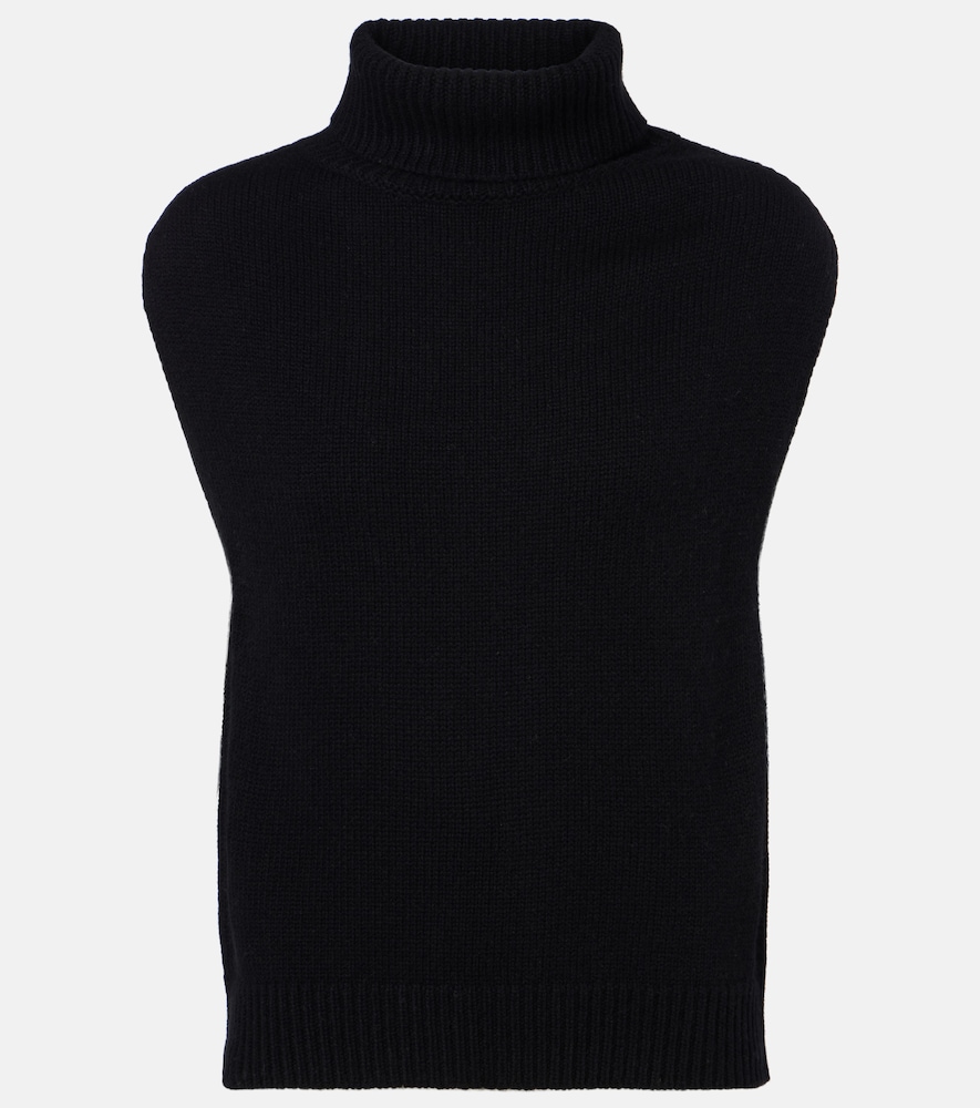 Jardin Des Orangers Turtleneck Wool And Cashmere Sweater Vest In Black