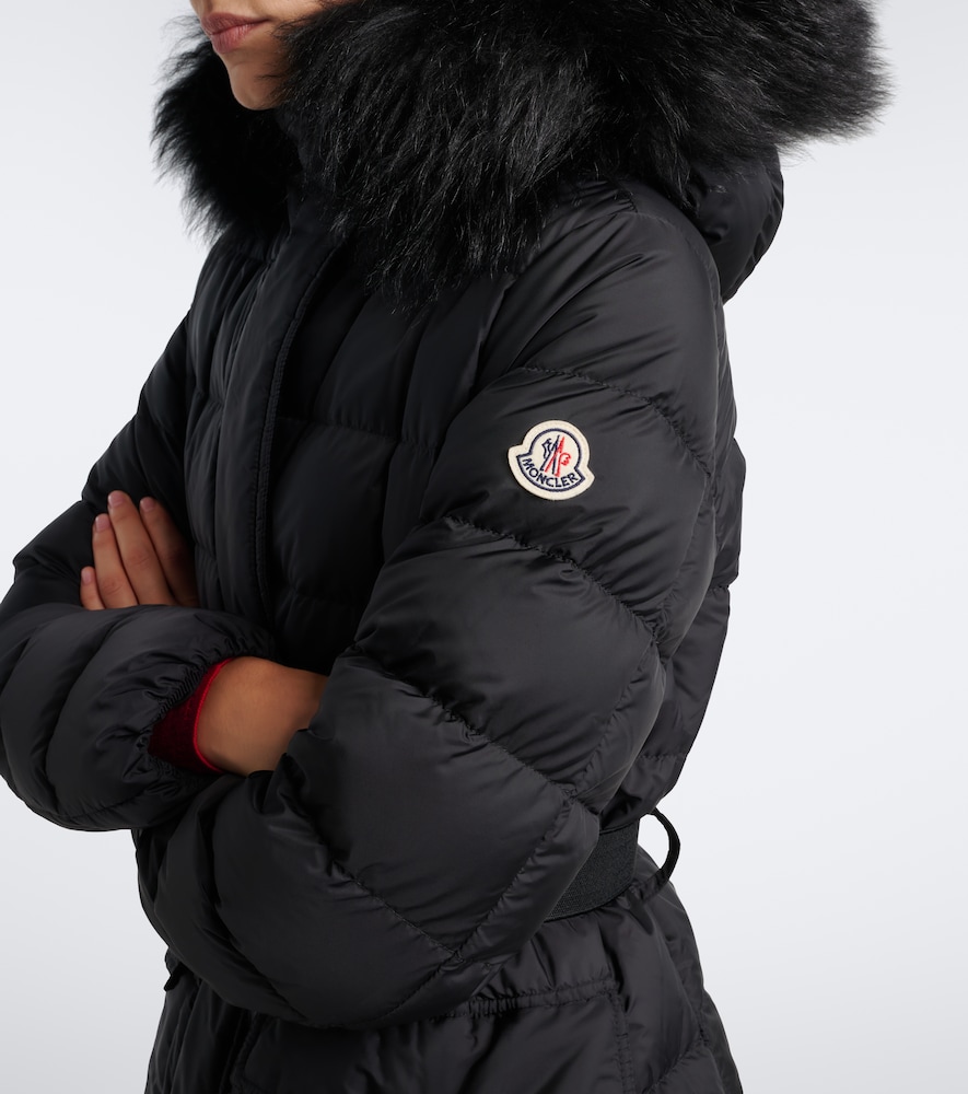 Shearling-Trimmed Down Coat