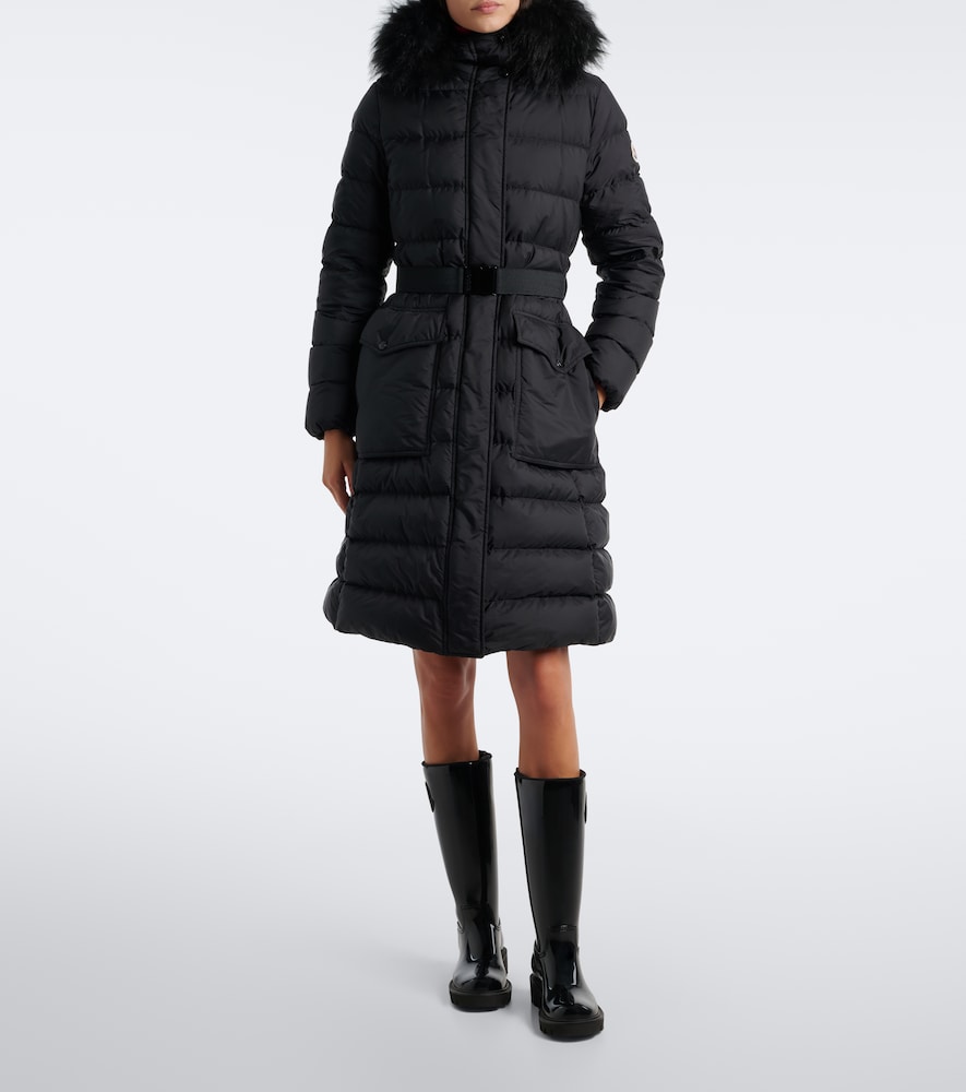 Shearling-Trimmed Down Coat