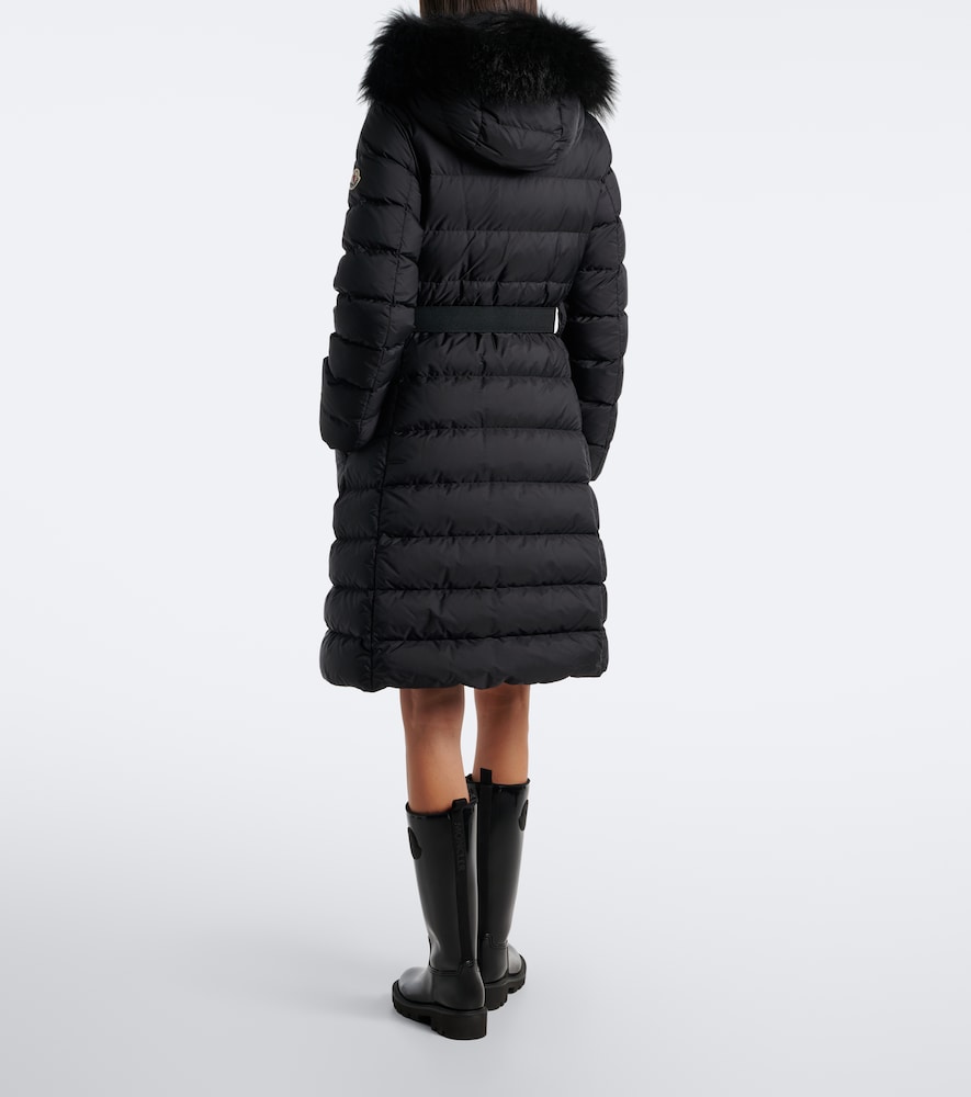 Shearling-Trimmed Down Coat