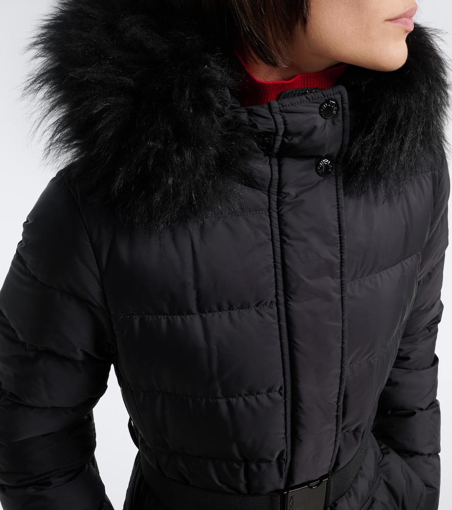 Shearling-Trimmed Down Coat
